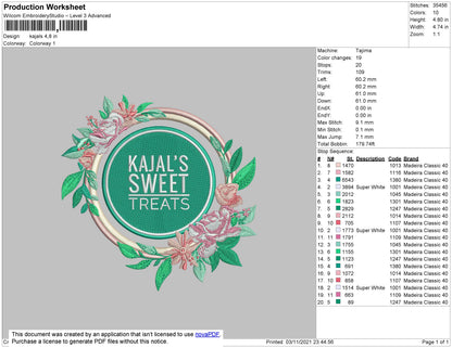 Kajal's Embroidery File 4 size