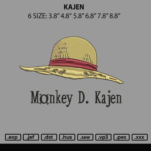 Kajen Embroidery File 6 sizes