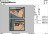 Itachikakashi Eyes Embroidery File 6 sizes