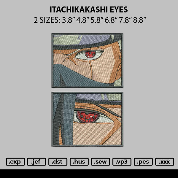 Itachikakashi Eyes Embroidery File 6 sizes