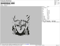 Kakashi BW Embroidery File 4 size