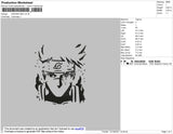 Kakashi BW Embroidery File 4 size
