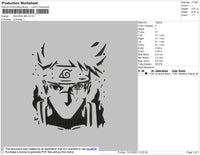 Kakashi BW Embroidery File 4 size