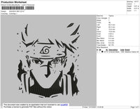 Kakashi BW Embroidery File 4 size