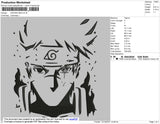 Kakashi BW Embroidery File 4 size