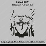 Kakashi BW Embroidery File 4 size