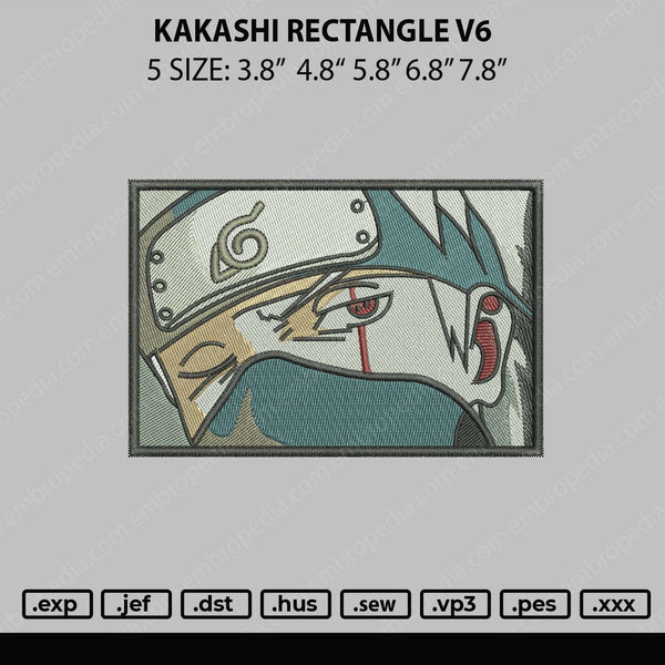 Kakashi Rectangle V6 Embroider File 5 sizes