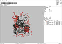 Kakashi Sketch Embroidery File 4 size