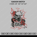 Kakashi Sketch Embroidery File 4 size