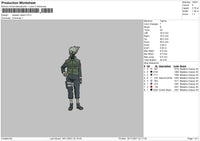 Kakashi Stand Embroidery File 4 Size
