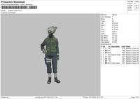 Kakashi Stand Embroidery File 4 Size