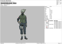 Kakashi Stand Embroidery File 4 Size