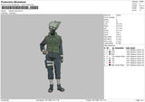 Kakashi Stand Embroidery File 4 Size