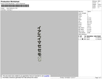 Kanji Bad Bunny Embroidery File 4 size