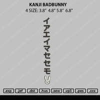 Kanji Bad Bunny Embroidery File 4 size