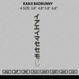 Kanji Bad Bunny Embroidery File 4 size