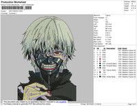 Kan Kaneki Embroidery File 4 size