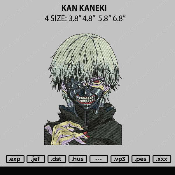 Kan Kaneki Embroidery File 4 size