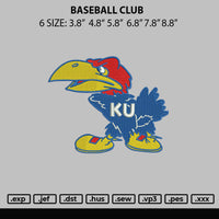 Baseball Club Embroidery File 6 sizes