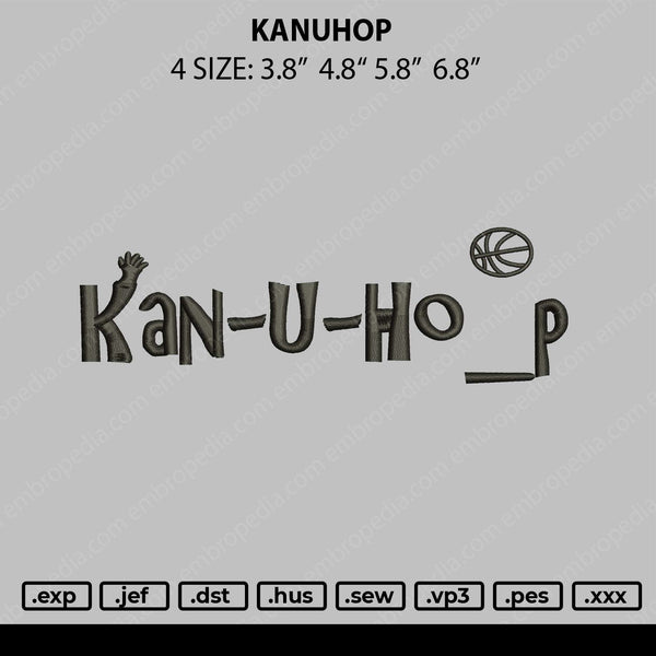 Kanuhop Embroidery File 4 size