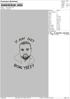 Kanye Eazy Embroidery File 4 size