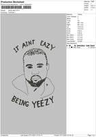 Kanye Eazy Embroidery File 4 size