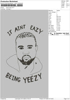 Kanye Eazy Embroidery File 4 size