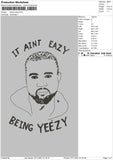 Kanye Eazy Embroidery File 4 size