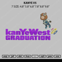 Kanye V5 Emboidery File 7 sizes