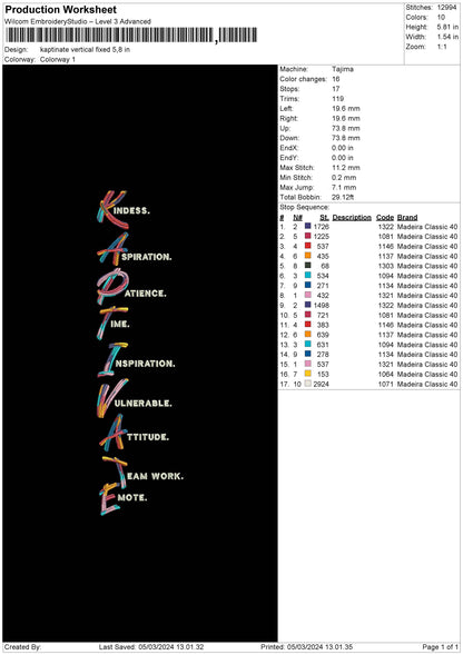 Kaptivatetext V2 Embroidery File 6 sizes