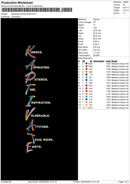 Kaptivatetext V2 Embroidery File 6 sizes