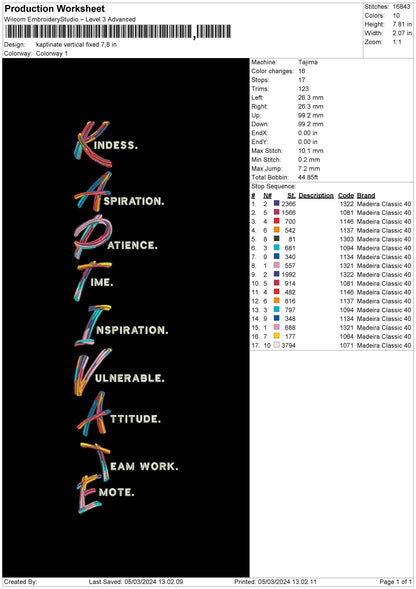 Kaptivatetext V2 Embroidery File 6 sizes