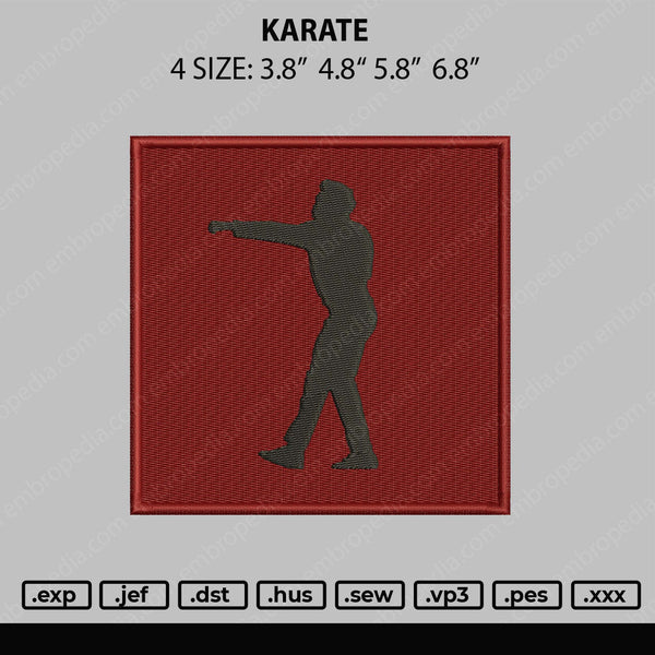 Karate Embroidery File 4 size