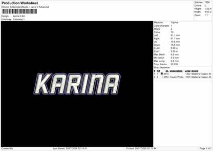 17 Names Embroidery Machine Design File 6 sizes