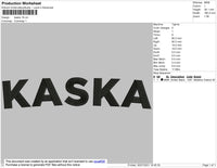 Kaska Text Embroidery File 2 size