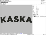 Kaska Text Embroidery File 2 size