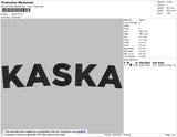 Kaska Text Embroidery File 2 size