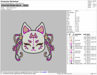Kawaii Kitsune Embroidery File 4 size