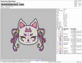 Kawaii Kitsune Embroidery File 4 size
