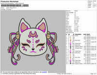 Kawaii Kitsune Embroidery File 4 size
