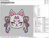 Kawaii Kitsune Embroidery File 4 size