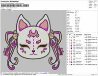 Kawaii Kitsune Embroidery File 4 size