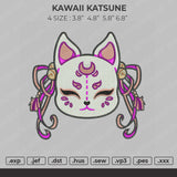 Kawaii Kitsune Embroidery File 4 size