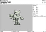 Kaws BW V1 Embroidery File 4 size