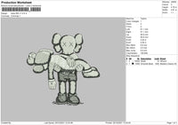 Kaws BW V1 Embroidery File 4 size