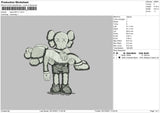 Kaws BW V1 Embroidery File 4 size