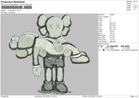 Kaws BW V1 Embroidery File 4 size