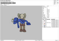 Kaws Color V2 Embroidery File 4 size