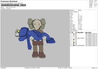 Kaws Color V2 Embroidery File 4 size