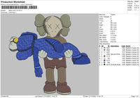 Kaws Color V2 Embroidery File 4 size